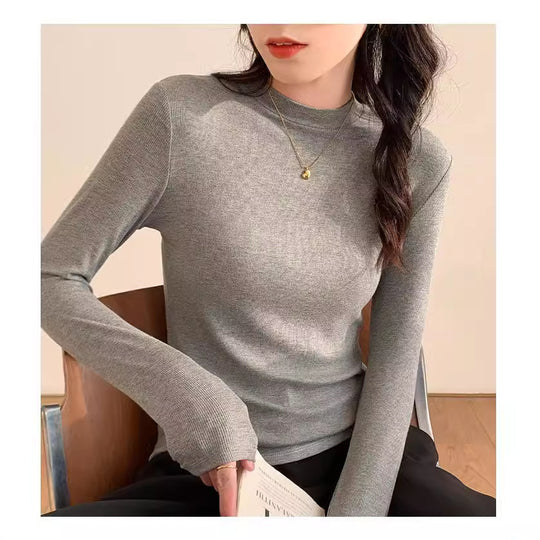 Damen-Strickshirt mit Stehkragen