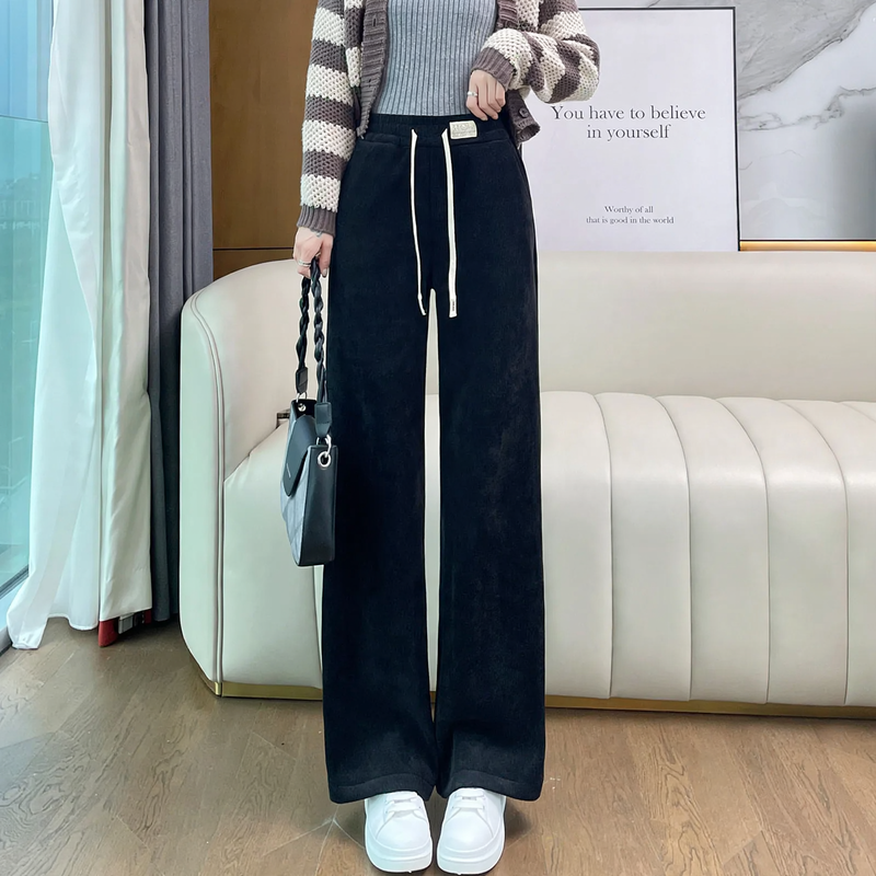 Chenille-Cord-Weithose für Damen, gefüttert