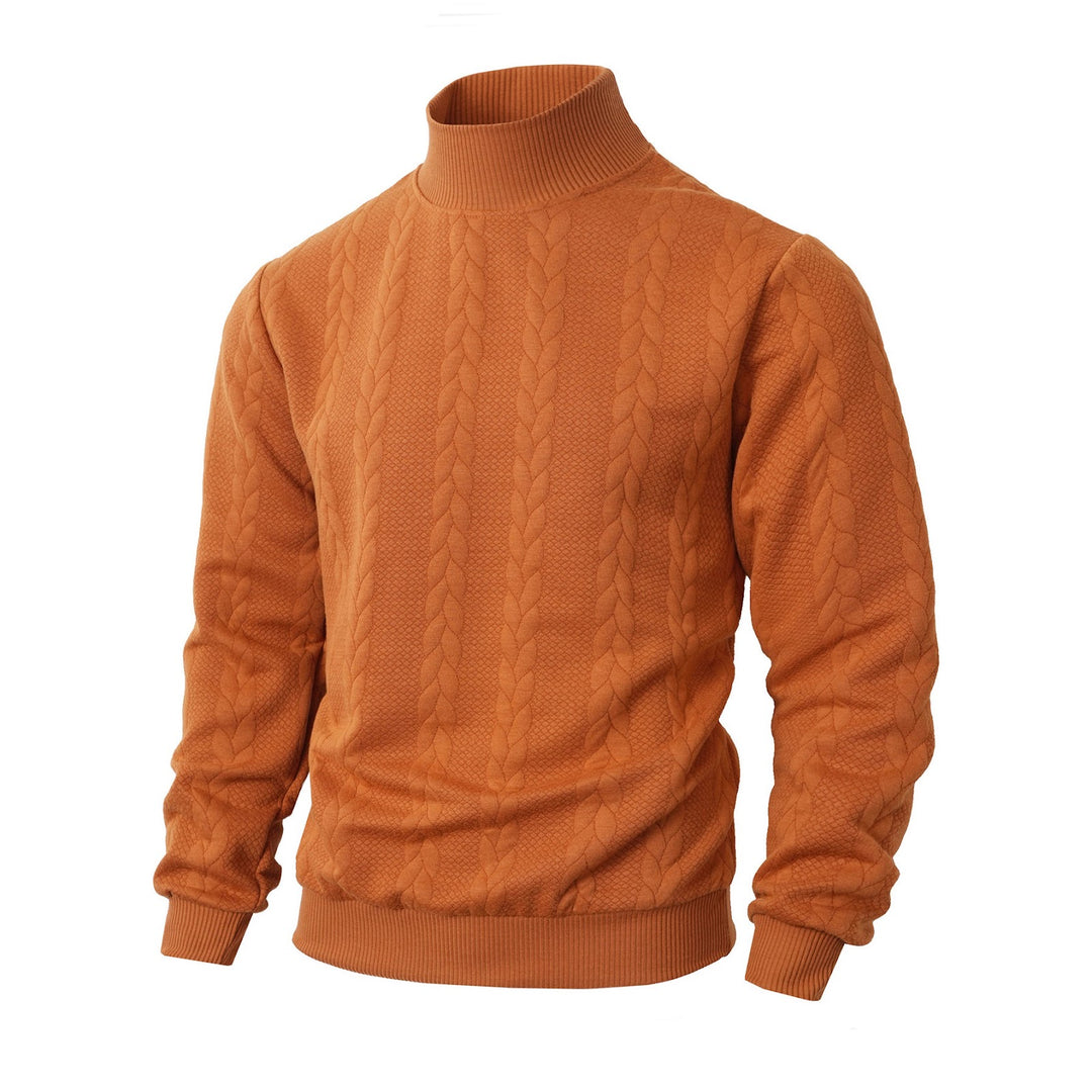 Herren-Strickpullover, Rollkragen, atmungsaktiv, sportlich