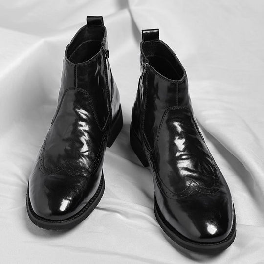 Herren-Lederstiefel, Business-Casual, gefüttert