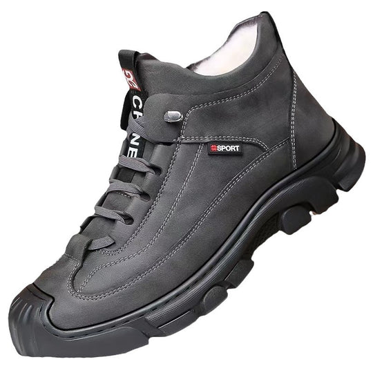 Gefütterte Herren-Stiefel, Kunstleder, rutschfest, Winter