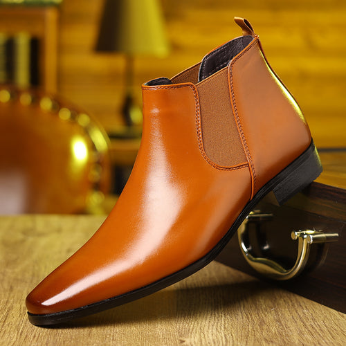 Elegante Chelsea-Stiefel, PU-Leder, spitz zulaufend