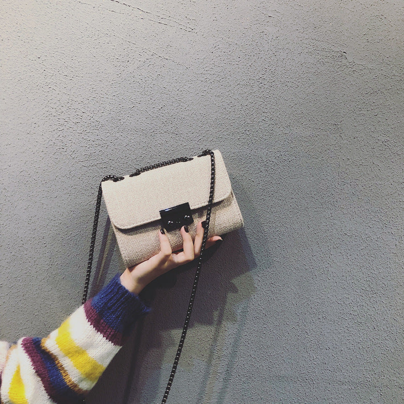 Damen handgefertigte Clutch mit eleganter Kettenoptik Nord Taschen