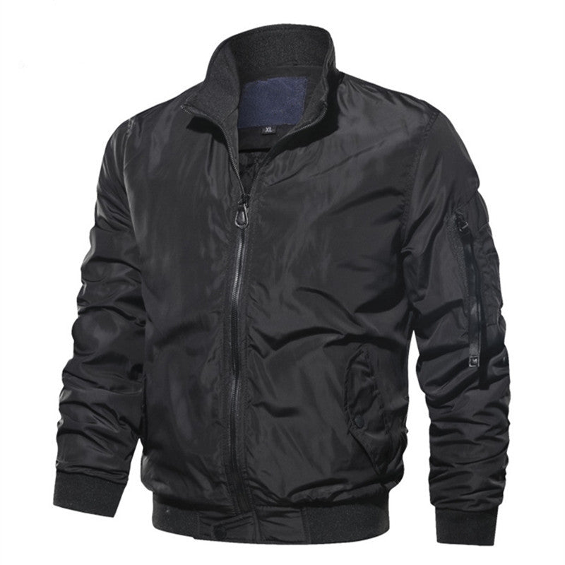 Herren Bomberjacke im Fliegerstil mit Thermofutter, Ärmeltasche und Rippbündchen Nord Taschen