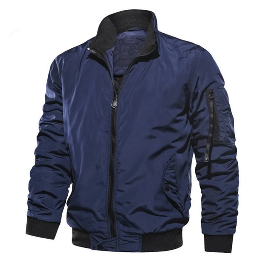 Herren Bomberjacke im Fliegerstil mit Thermofutter, Ärmeltasche und Rippbündchen Nord Taschen