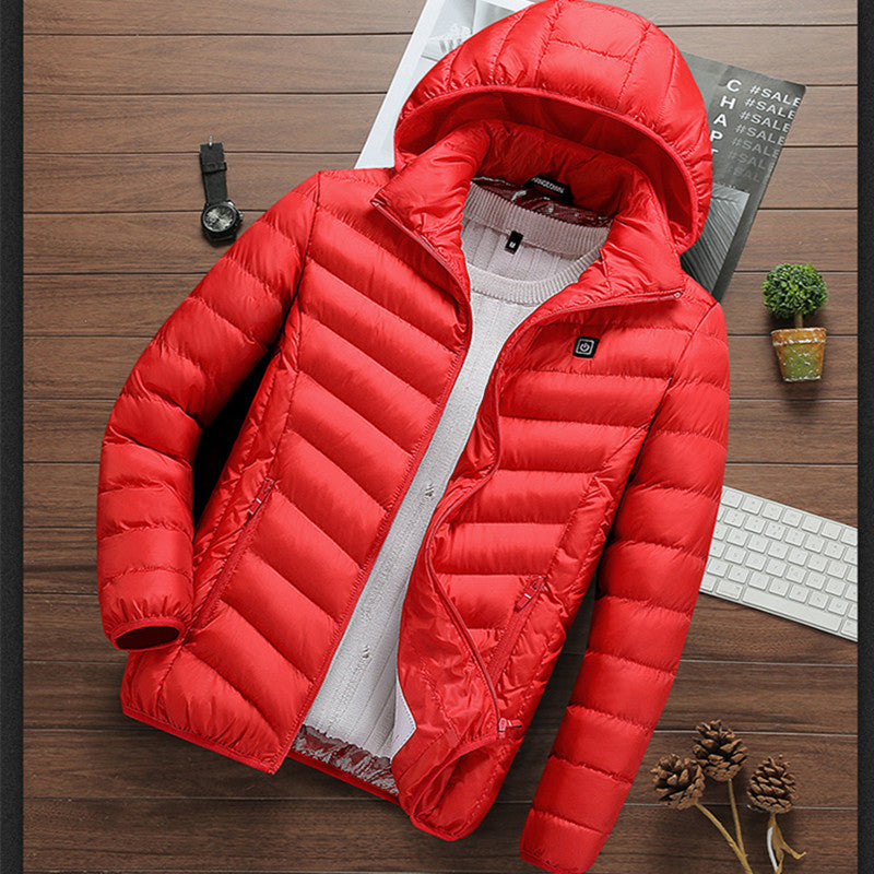 Herren Leichte gesteppte Kapuzenjacke mit Thermofutter und Reißverschlusstaschen Nord Taschen