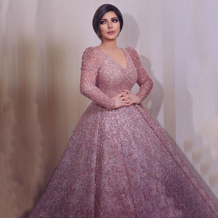 Damen Glamouröses Abendkleid mit funkelnden Applikationen und schwingendem Rock