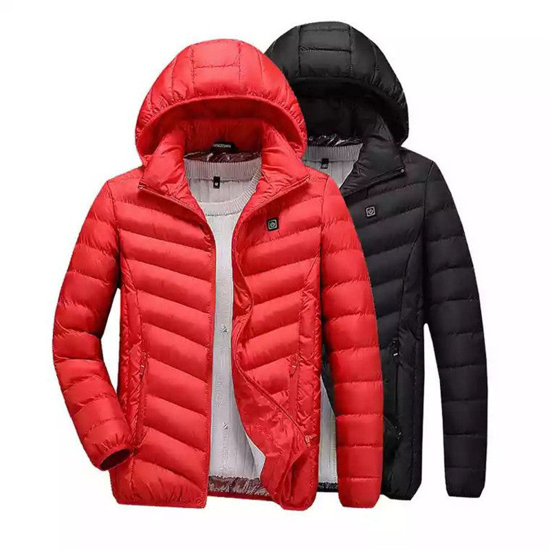 Herren Leichte gesteppte Kapuzenjacke mit Thermofutter und Reißverschlusstaschen Nord Taschen
