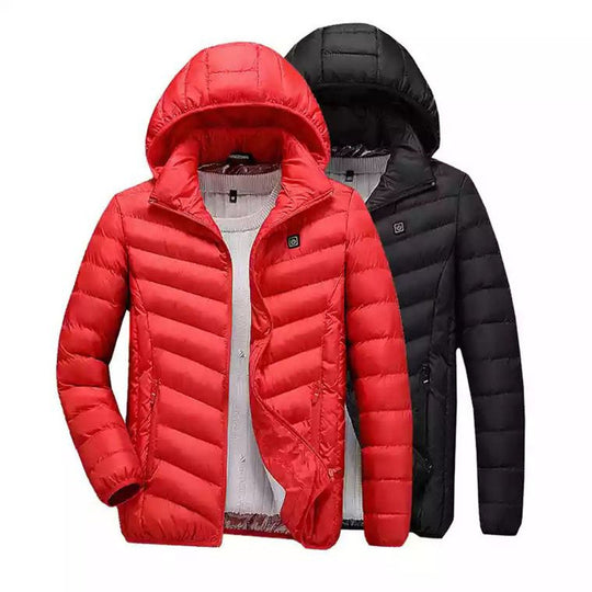Herren Leichte gesteppte Kapuzenjacke mit Thermofutter und Reißverschlusstaschen Nord Taschen