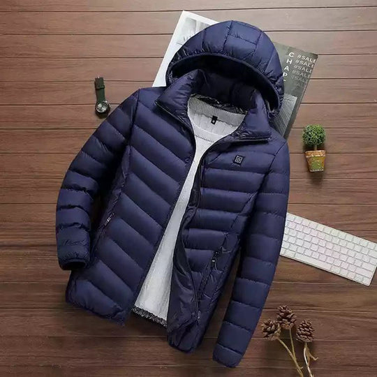 Herren Leichte gesteppte Kapuzenjacke mit Thermofutter und Reißverschlusstaschen Nord Taschen
