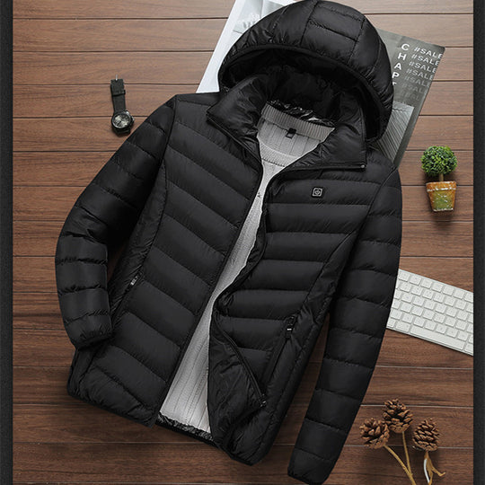 Herren Leichte gesteppte Kapuzenjacke mit Thermofutter und Reißverschlusstaschen Nord Taschen