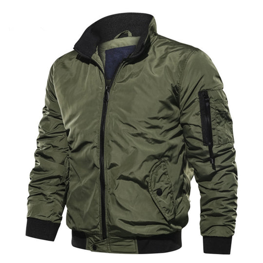 Herren Bomberjacke im Fliegerstil mit Thermofutter, Ärmeltasche und Rippbündchen Nord Taschen