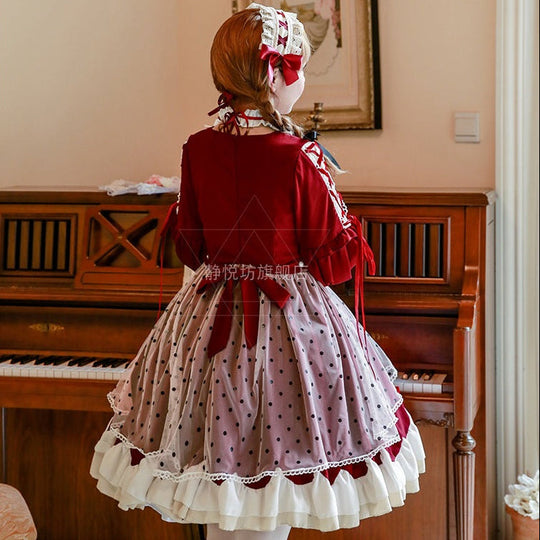 Damen Lolita-Kleid mit ausgefallenen Rüschendetails und Schleifen Nord Taschen