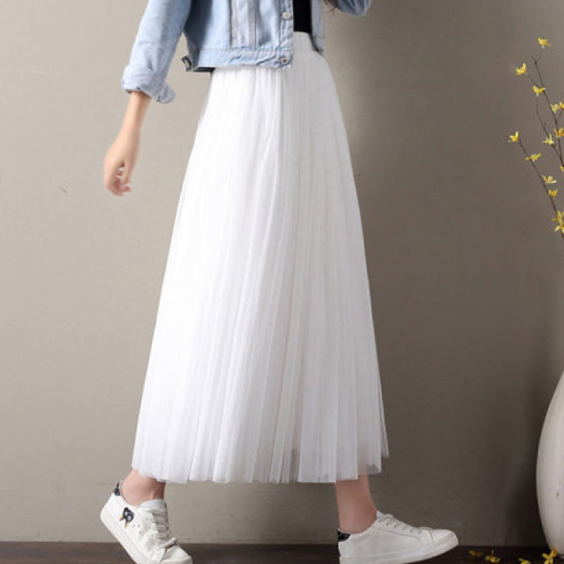 weiß drapierter Tüllrock für Damen, bauschiger Damenmode, süßer Tüllrock, weiß, Honey Girl