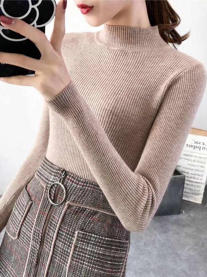gerippter Wollpullover für Damen