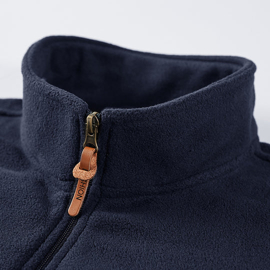 Herren Fleece-Utility-Weste mit durchgehendem Reißverschluss, Stehkragen und Reißverschlusstaschen Nord Taschen