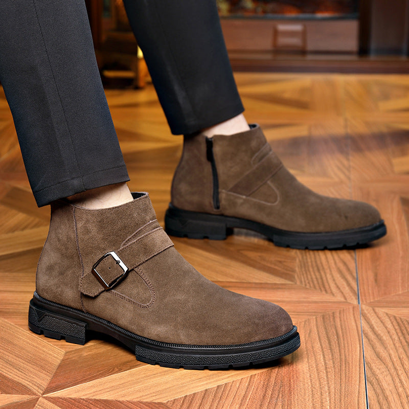 Herren-Chelsea-Stiefel, Echtleder, gefüttert