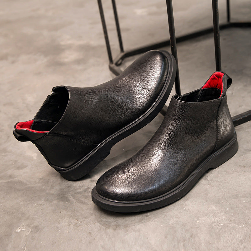 Herren-Chelsea-Stiefel aus Narbenleder