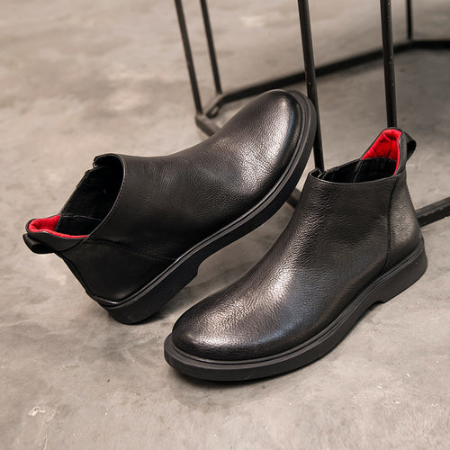 Herren-Chelsea-Stiefel aus Narbenleder