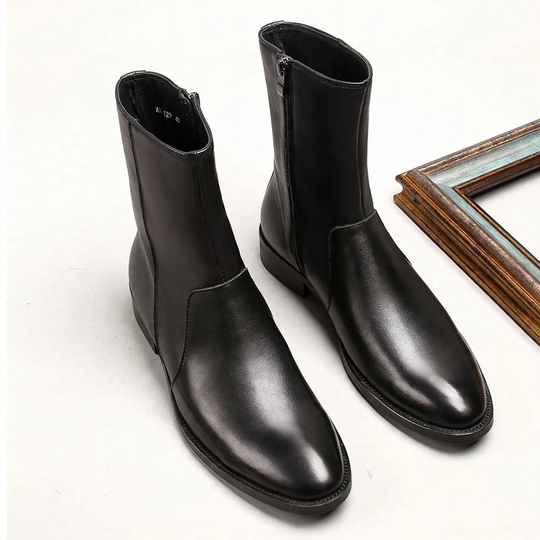 Herren-Lederstiefeletten, klassische Chelsea-Boots