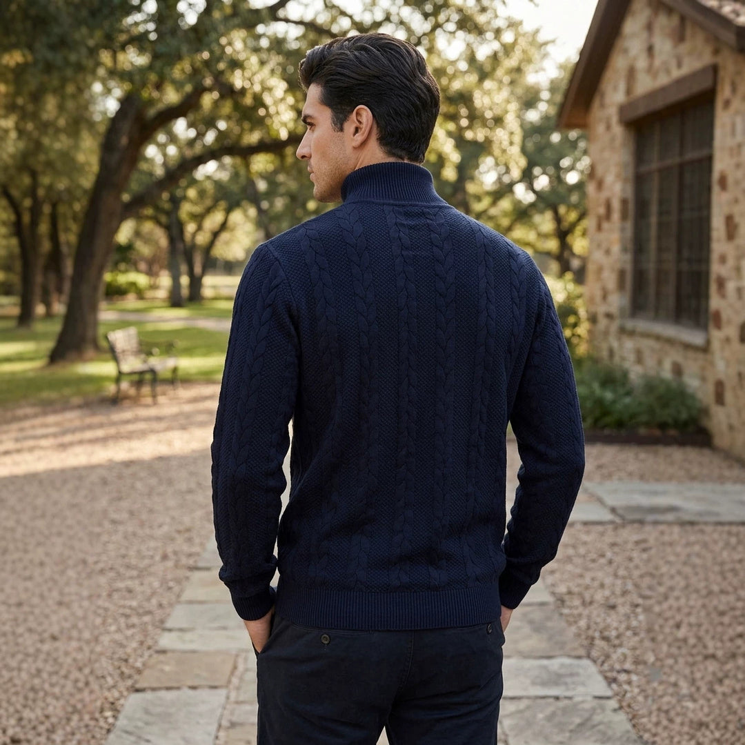 Herren-Strickpullover, Rollkragen, atmungsaktiv, sportlich