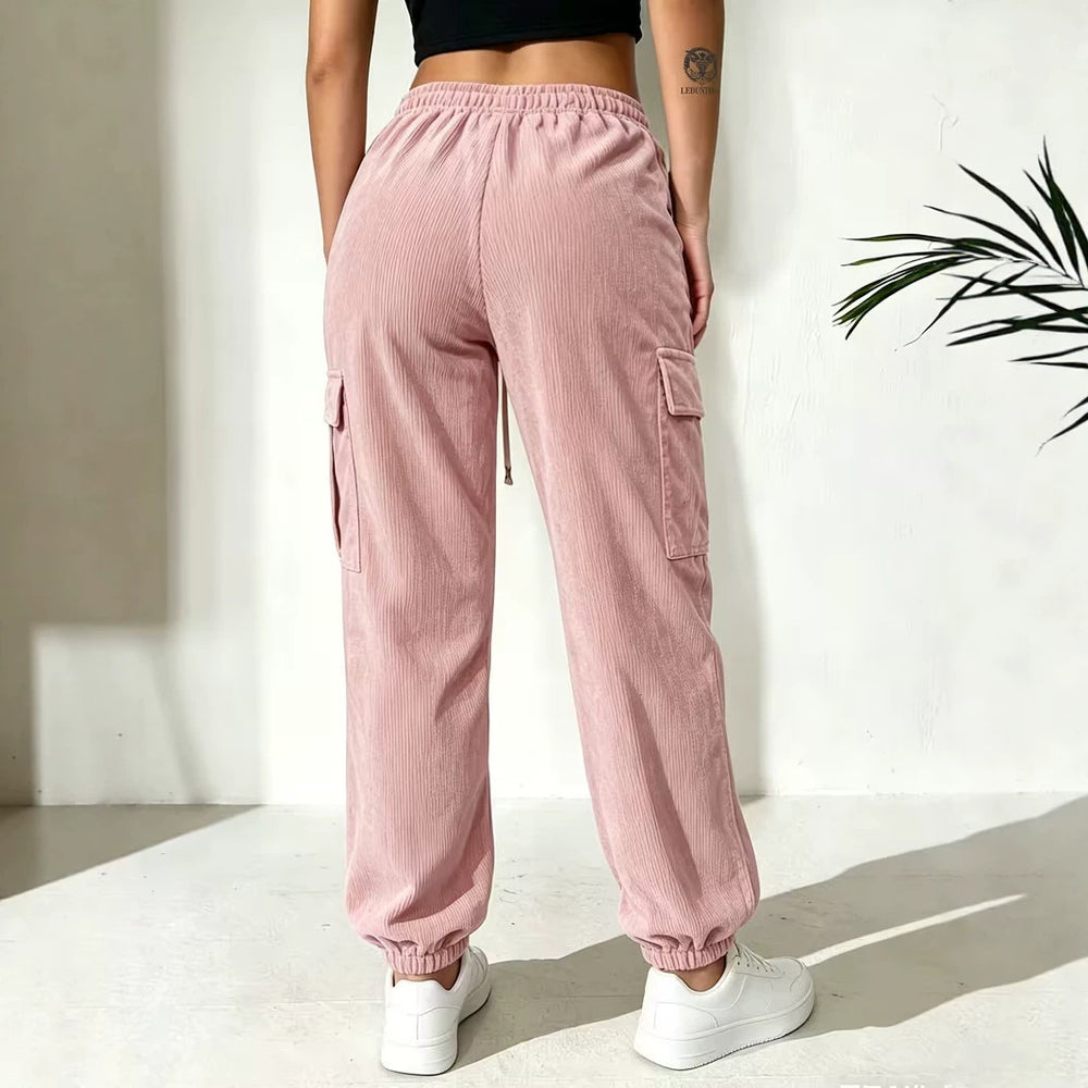 Damen-Cord-Cargohose, Vintage-Stil