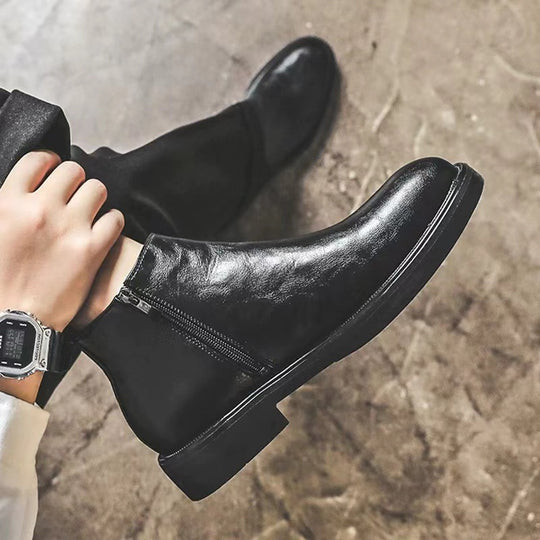 Moderne Herren-Chelsea-Boots mit seitlichem Reißverschluss