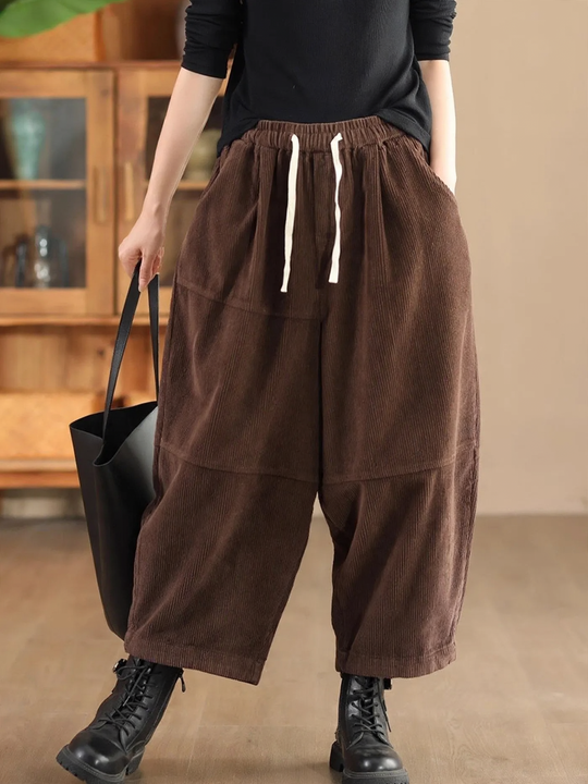 Vintage Kord-Haremshose mit Futter