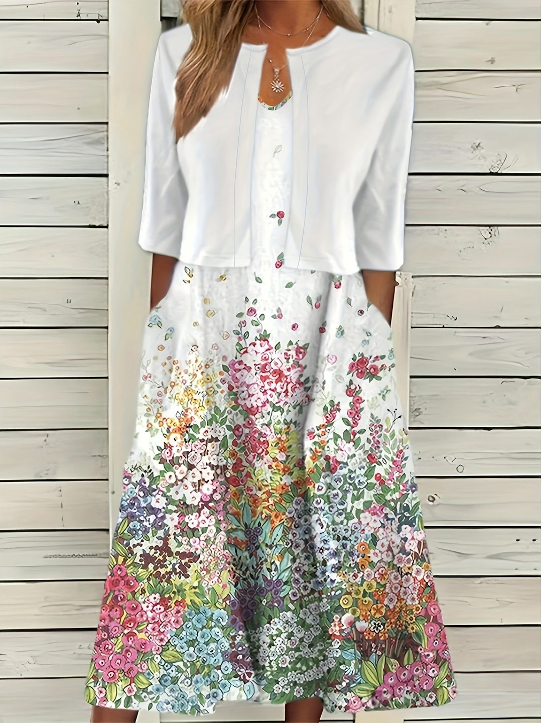 Top & gNord Taschenlümtes Kleid Set