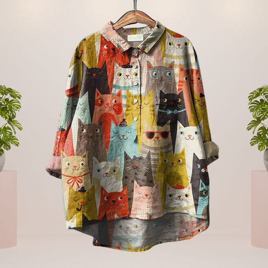 Exklusives Damenhemd mit Kunstdruck
