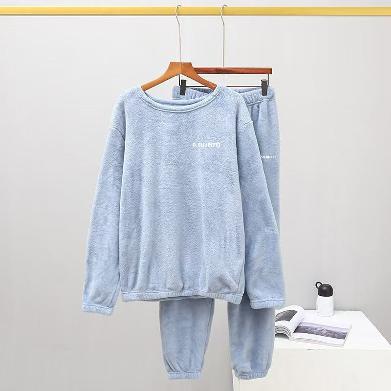 Warmer Korallenfleece-Hausanzug, Unisex, für kalte Tage