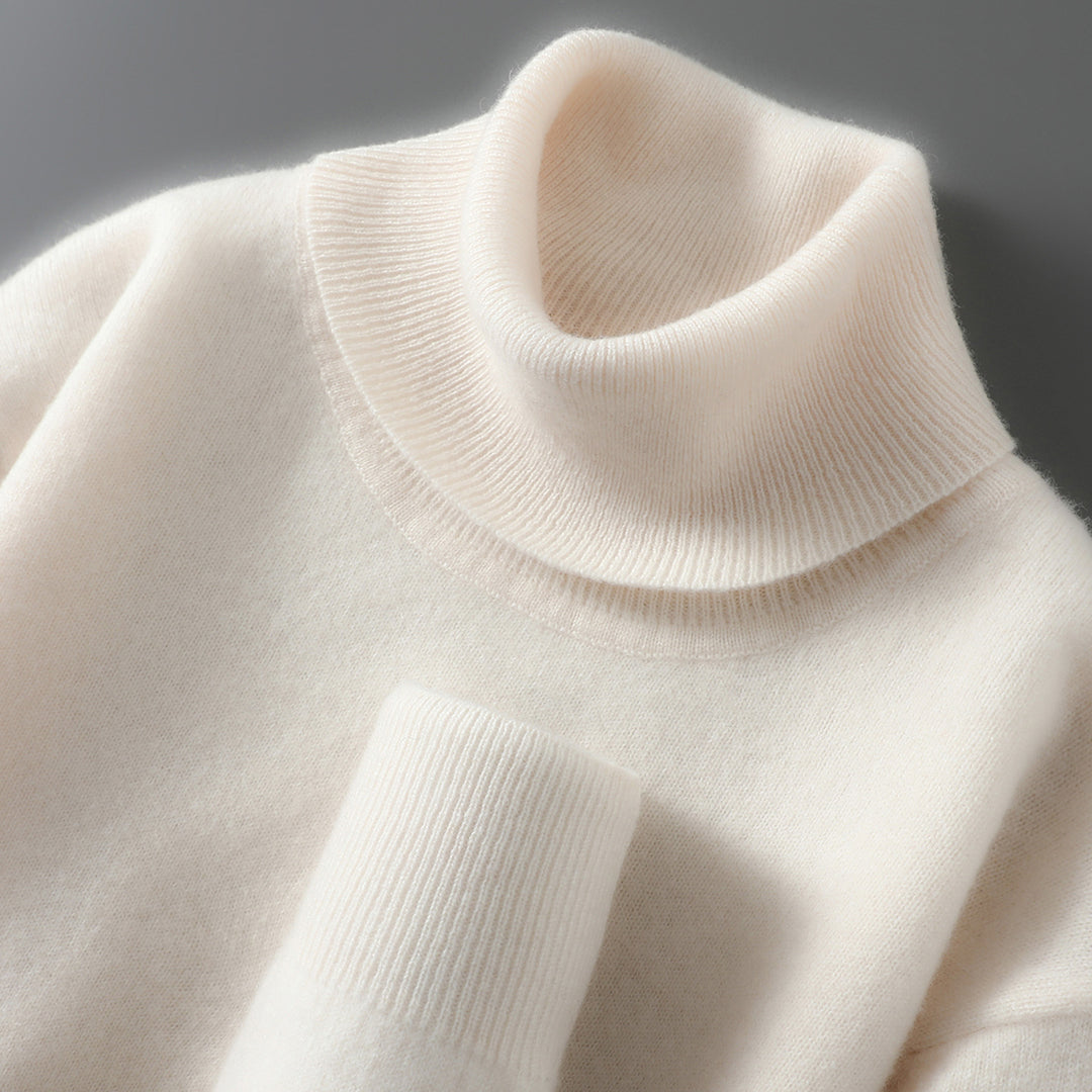 Herren-Rollkragenpullover aus reiner Wolle