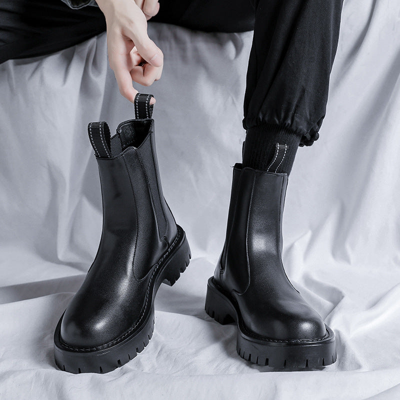 Herren-Chelsea-Stiefel, knöchelhoch, mit Absatz