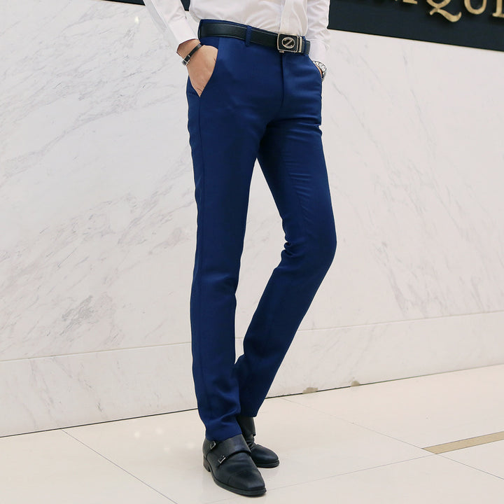 Herren moderne Slim-Chinohose mit leichtem Stretch, Bügelfalte und schmal zulaufendem Bein Nord Taschen