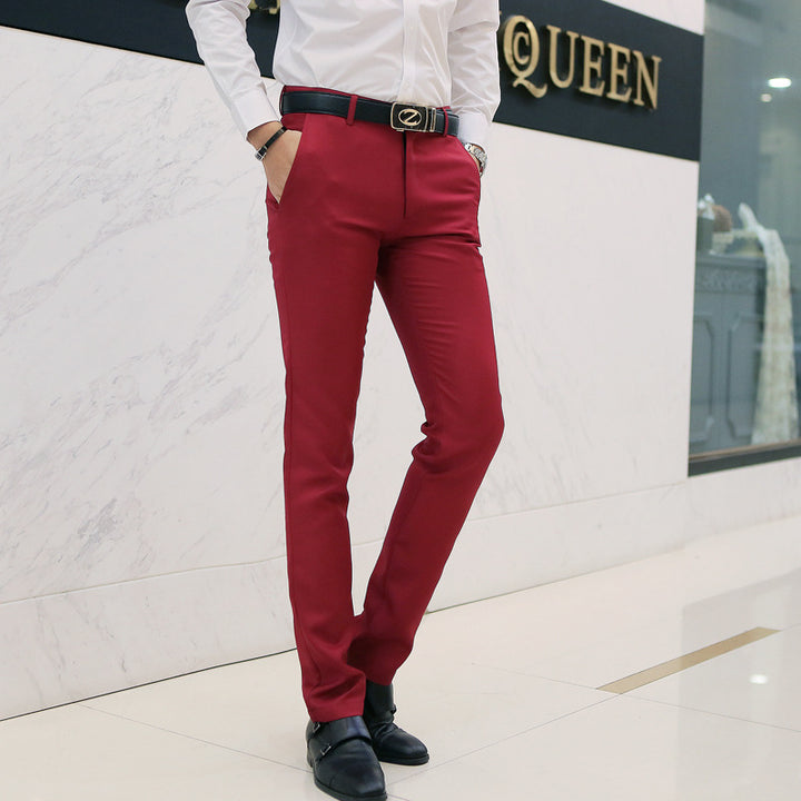 Herren moderne Slim-Chinohose mit leichtem Stretch, Bügelfalte und schmal zulaufendem Bein Nord Taschen