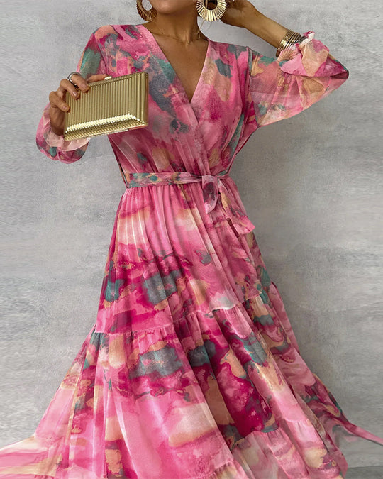Elegantes Kleid mit Print und Plissiertem Rock - Vittorelli