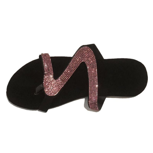 Damen Glamouröse Zehentrenner-Sandalen mit funkelnden Strass-Akzenten