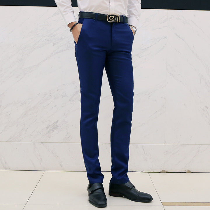 Herren moderne Slim-Chinohose mit leichtem Stretch, Bügelfalte und schmal zulaufendem Bein Nord Taschen