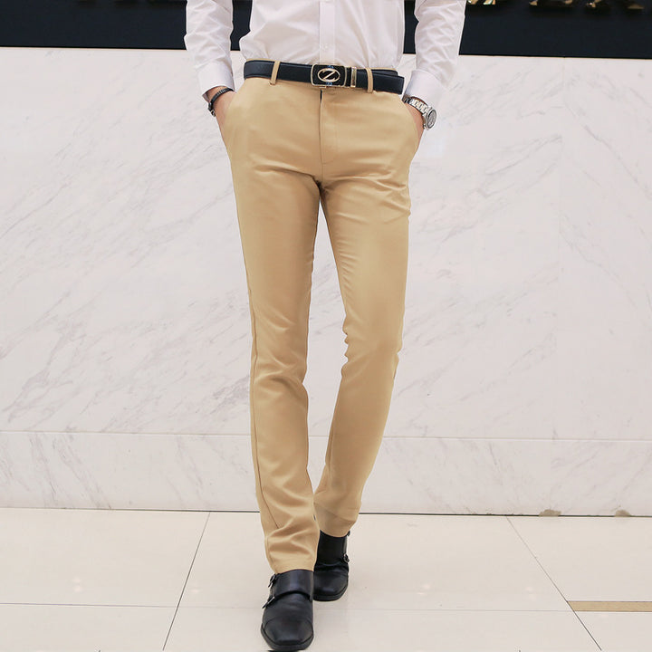 Herren moderne Slim-Chinohose mit leichtem Stretch, Bügelfalte und schmal zulaufendem Bein Nord Taschen