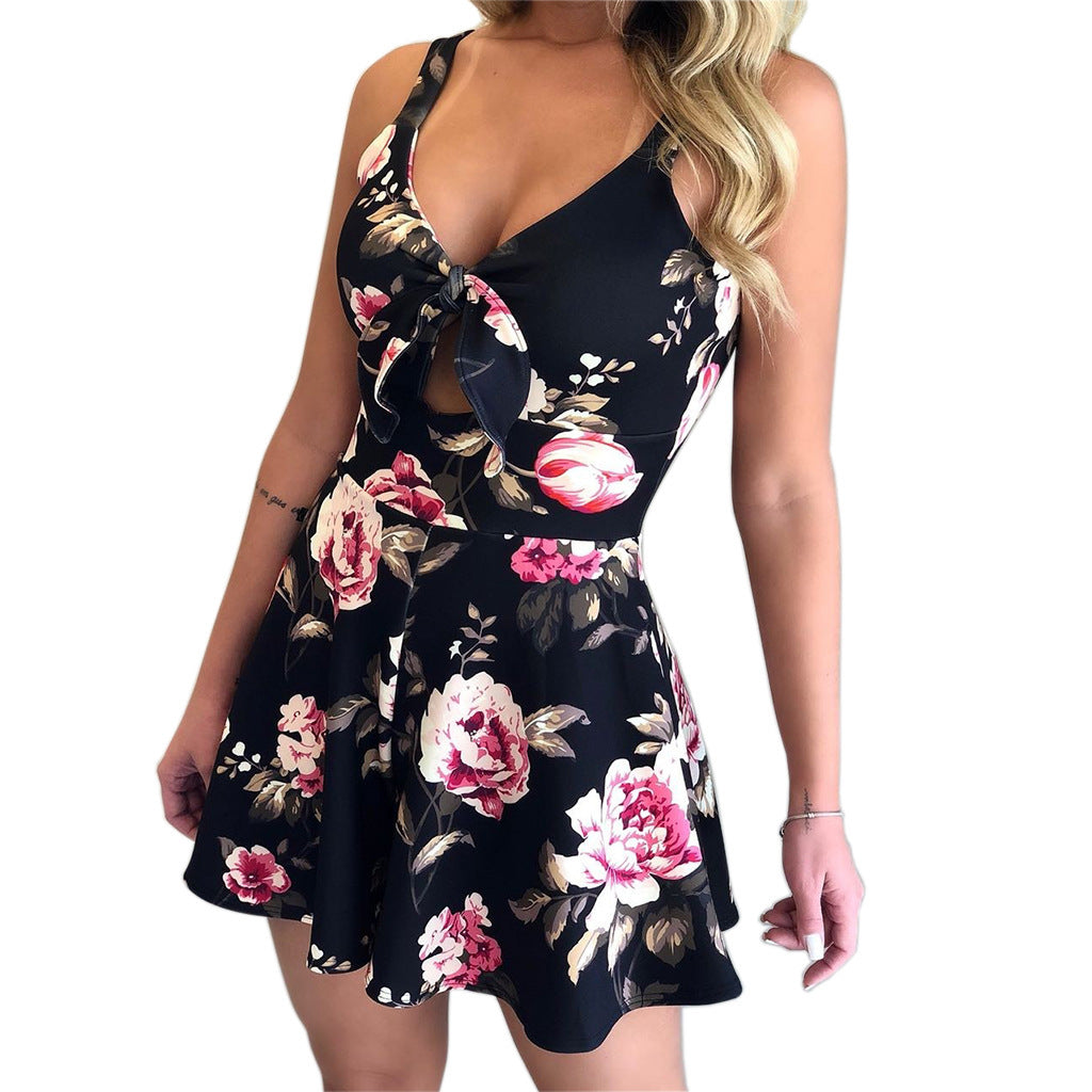 Hosenträger Brust Schleife Lace-Up Jumpsuit