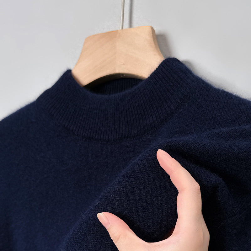 Herren-Pullover mit Stehkragen, aus Wolle