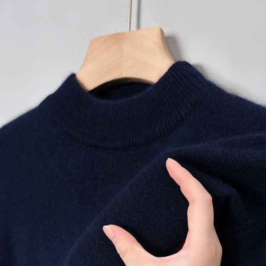 Herren-Pullover mit Stehkragen, aus Wolle