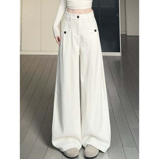 Damen-Cord-Anzughose mit hohem Bund