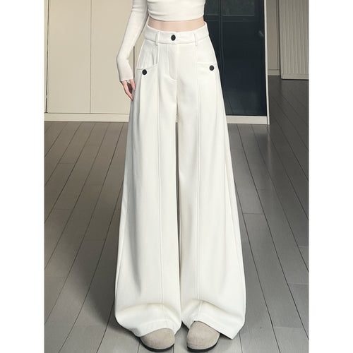 Damen-Cord-Anzughose mit hohem Bund