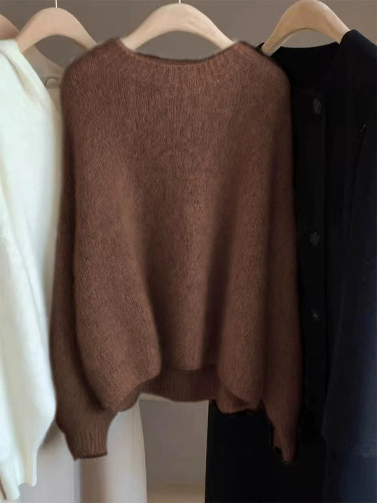 Damen-Kaschmirpullover, kurz und locker