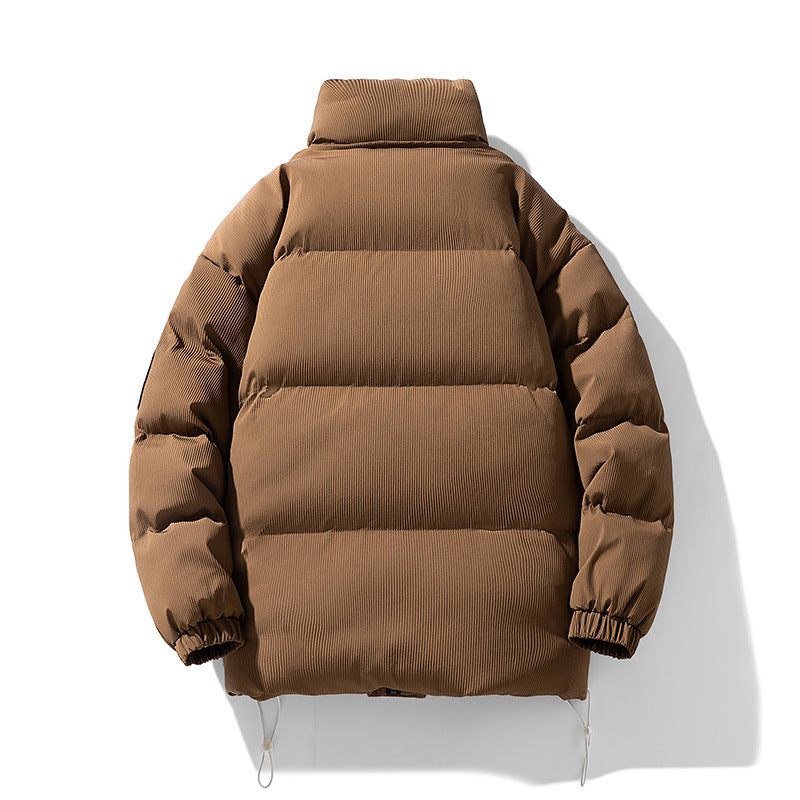 Gefütterte Herren-Winterjacke mit Stehkragen, große Größen
