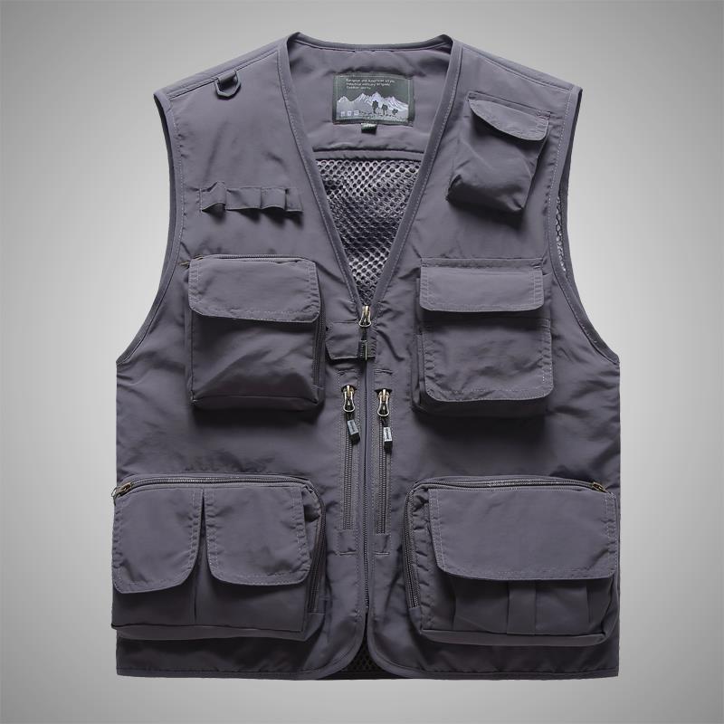 Herren Multifunktionale Utility-Weste mit Mehrfachtaschen und Mesh-Innenfutter Nord Taschen
