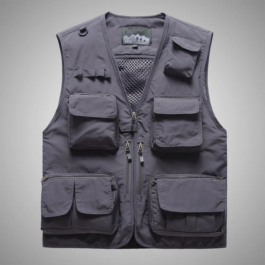 Herren Multifunktionale Utility-Weste mit Mehrfachtaschen und Mesh-Innenfutter Nord Taschen