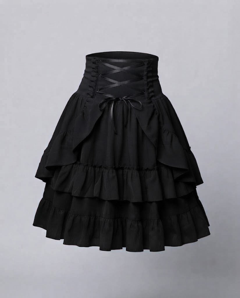 Frauen süßes Rüschendress mit Schürzen-Design und Schnürdetails Nord Taschen