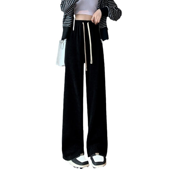 Lockere Kord-Hose mit weitem Bein
